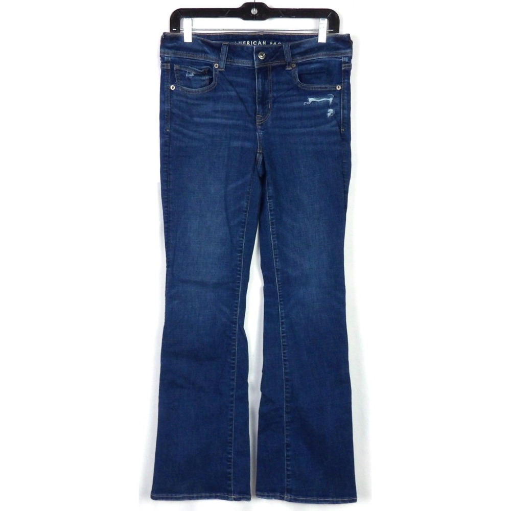 American Eagle Stretch Mid-Rise Kick Boot Cut Denim Jeans Women's 6 Regular‎